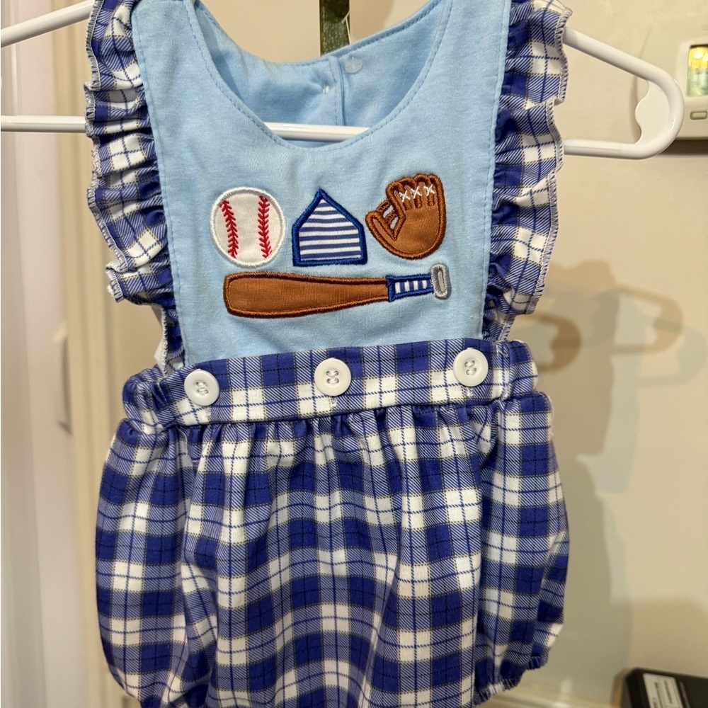 Blue Plaid Kids One Piece - Picture 5 of 9